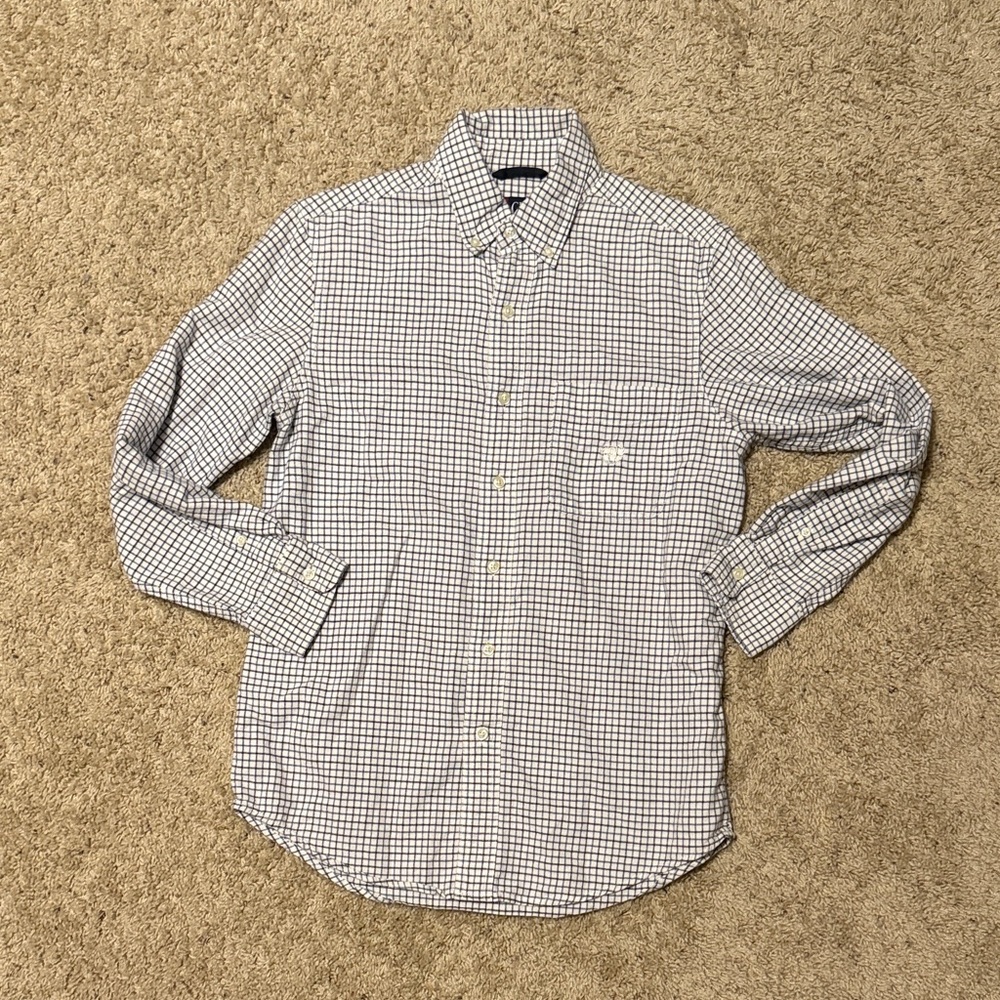 Chaps White and Blue Plaid Casual Shirt